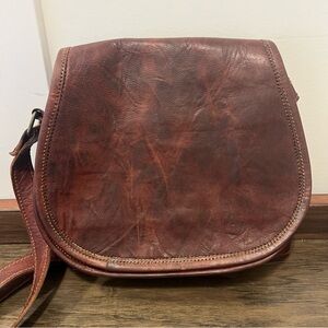 Dark Brown Handmade Saddle Style Handbag